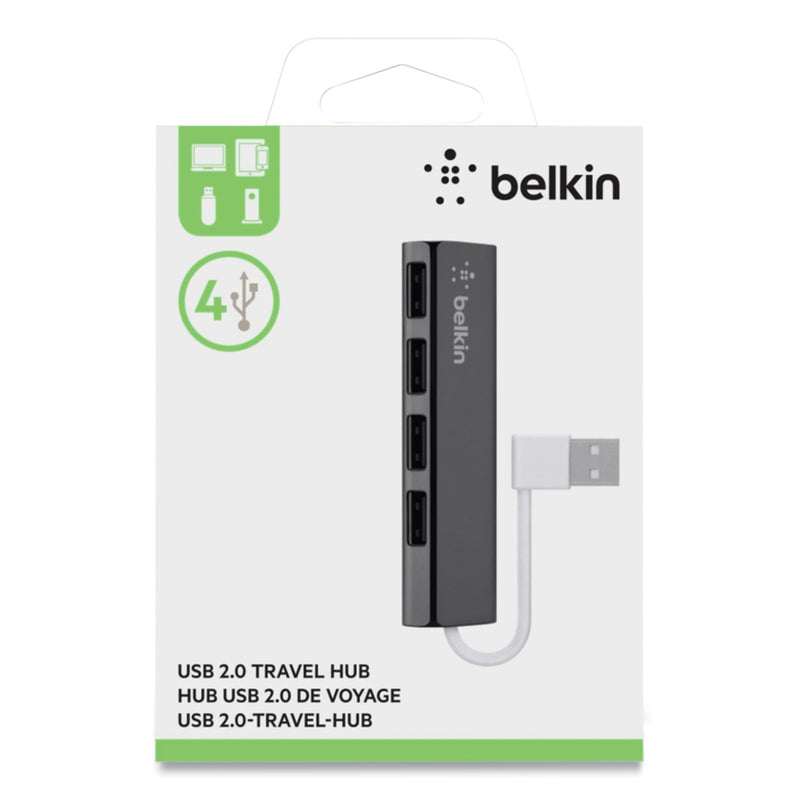 Belkin Ultra-Slim Travel Hub, 4 Ports, Nightshade/White
