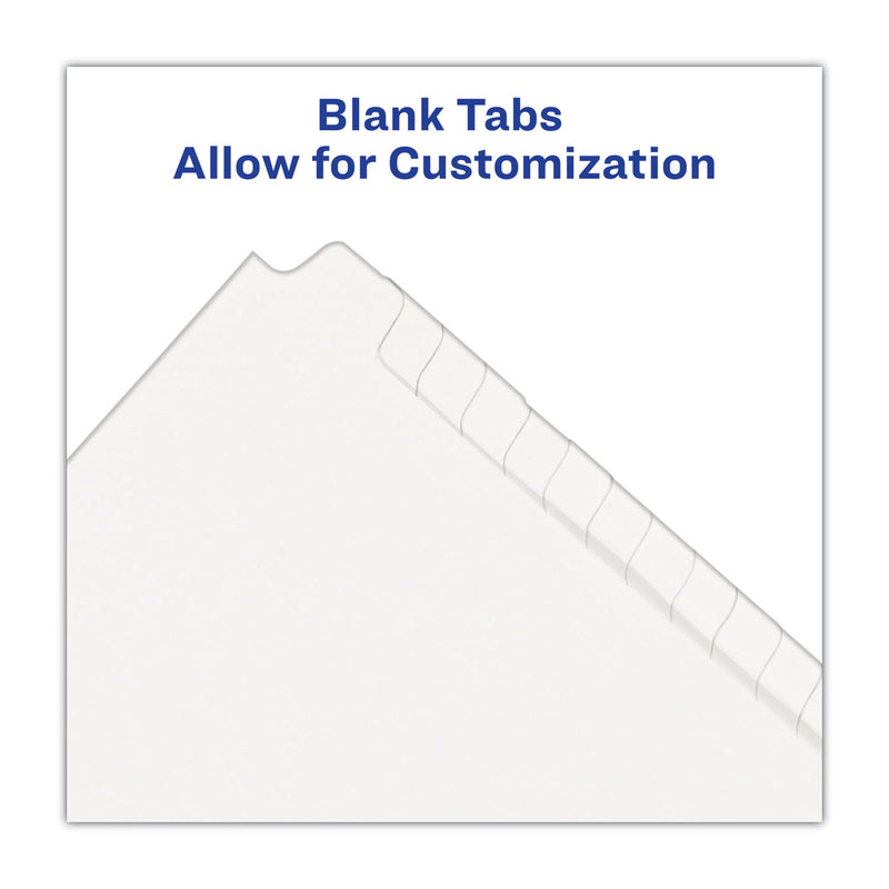 Avery Blank Tab Legal Exhibit Index Divider Set, 25-Tab, 11 x 8.5, White, 1 Set