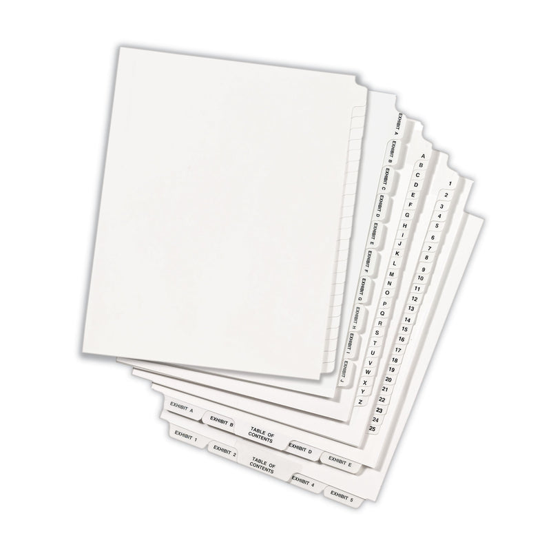 Avery Blank Tab Legal Exhibit Index Divider Set, 25-Tab, 11 x 8.5, White, 1 Set