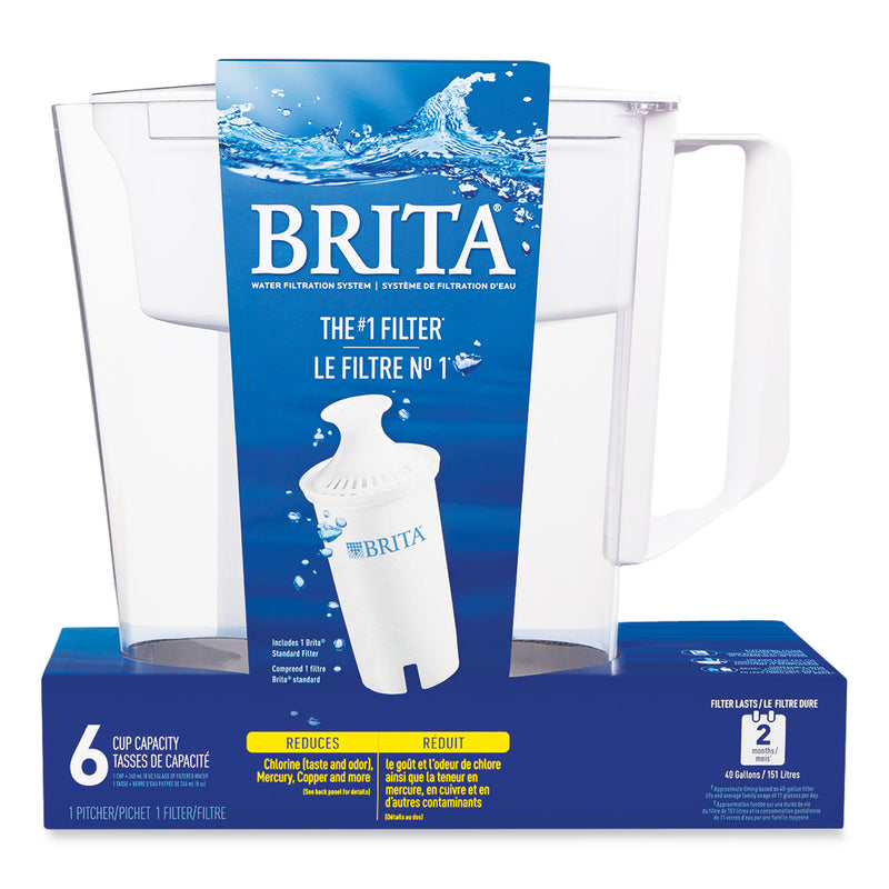 Brita Classic Water Filter Pitcher, 40 oz, 5 Cups, Clear