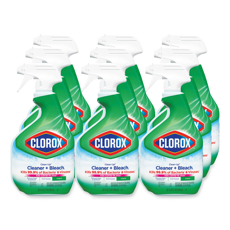 Clorox Clean-Up Cleaner + Bleach, Original, 32 oz Spray Bottle, 9/Carton