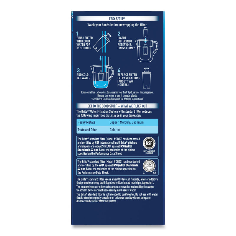 Brita Water Filter Pitcher Advanced Replacement Filters, 3/Pack