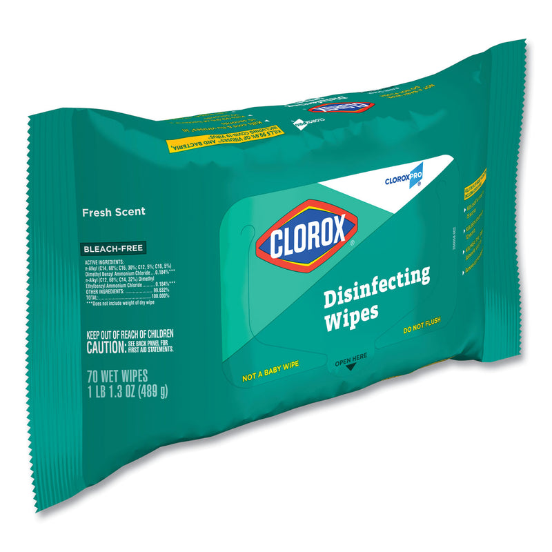 Clorox Disinfecting Wipes, On The Go Pack, 7.25 x 7, Fresh Scent, 70/Pack, 9 Packs/Carton