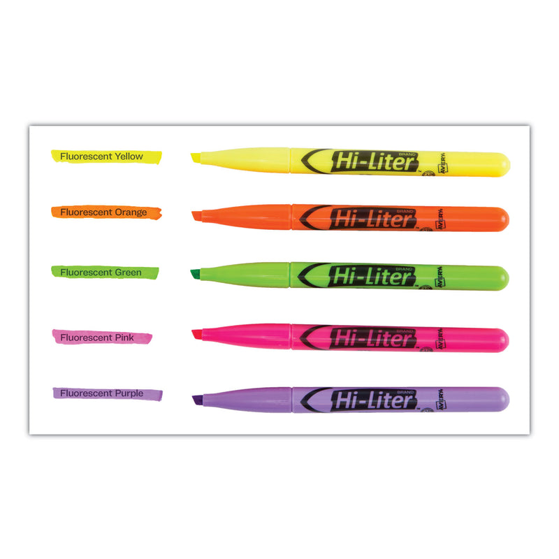 Avery HI-LITER Pen-Style Highlighters, Assorted Ink Colors, Chisel Tip, Assorted Barrel Colors, 6/Set