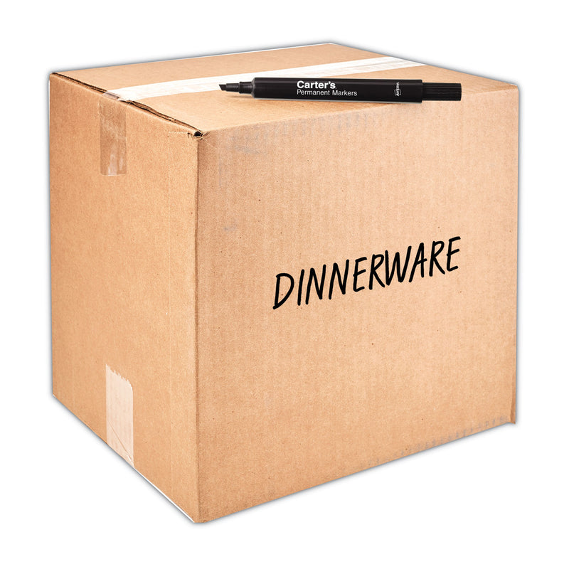 Carter's Large Desk Style Permanent Marker, Broad Chisel Tip, Black, Dozen