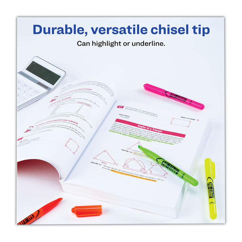 Avery HI-LITER Pen-Style Highlighters, Assorted Ink Colors, Chisel Tip, Assorted Barrel Colors, 6/Set