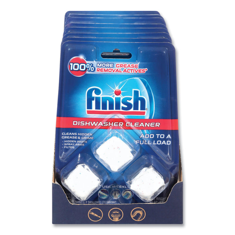 FINISH Dishwasher Cleaner Pouches, Original Scent, Pouch, 24 Tabs/Pouch, 8/Carton