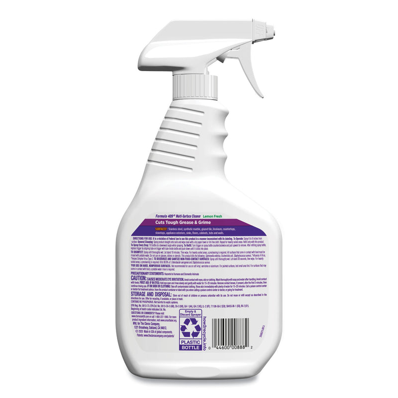 Formula 409 Multi-Surface Cleaner, Lemon, 32 oz Spray Bottle, 9/Carton
