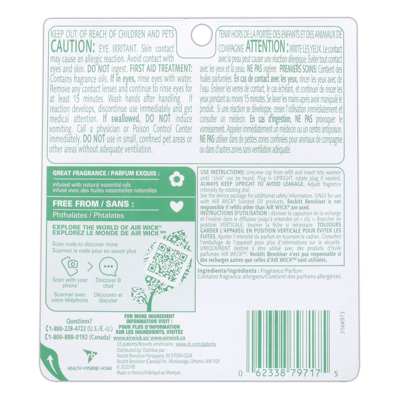 Air Wick Scented Oil Refill, Fresh Waters, 0.67 oz, 2/Pack, 6 Pack/Carton