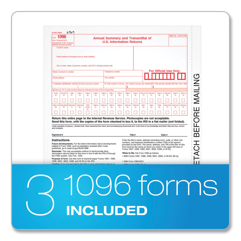 TOPS Four-Part 1099-NEC Continuous Tax Forms, 8.5 x 11, 2/Page, 24/Pack