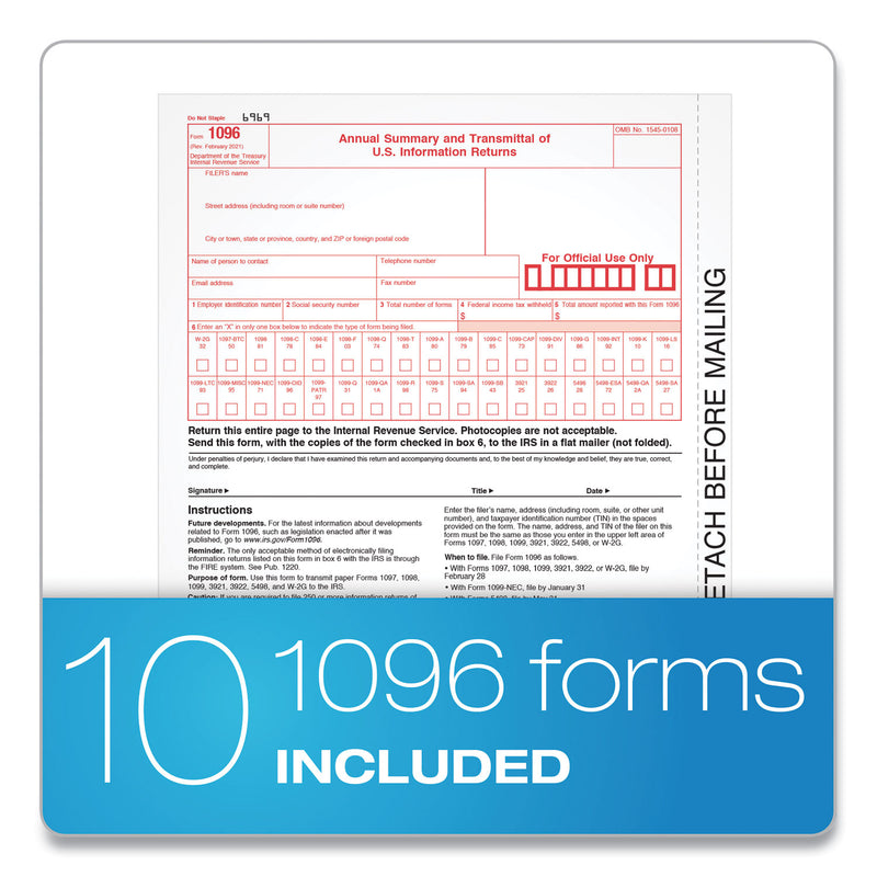 TOPS Four-Part 1099-NEC Continuous Tax Forms, 8.5 x 11, 600/Carton