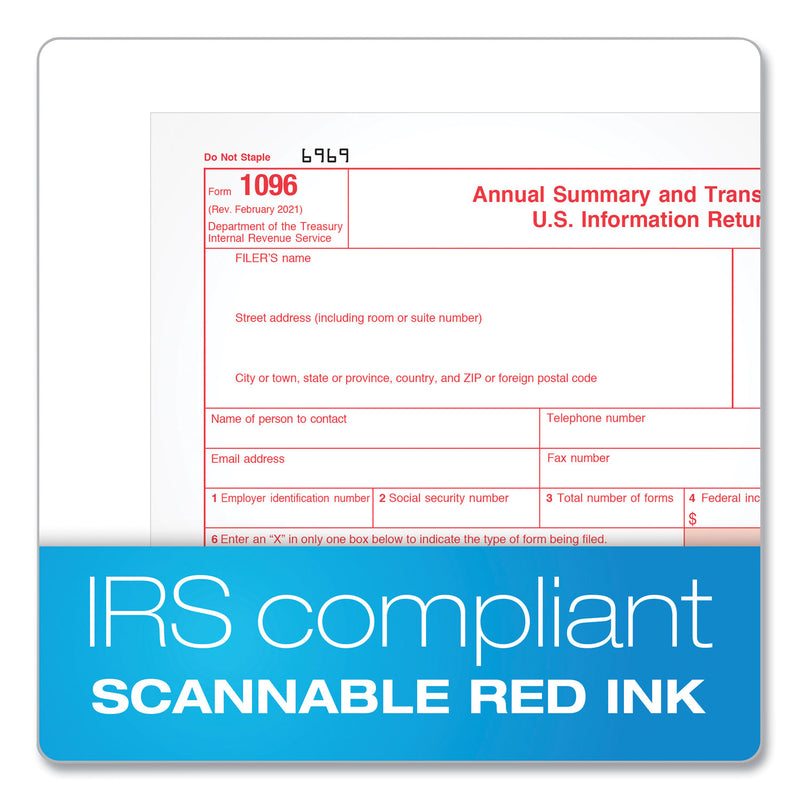 TOPS 1099-INT Tax Forms, Five-Part Carbonless, 5.5 x 8, 2/Page, 24 Forms