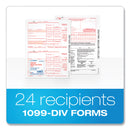 TOPS 1099-Div Tax Forms, Five-Part Carbonless, 5.5 x 8, 2/Page, (24) 1099s and (1) 1096