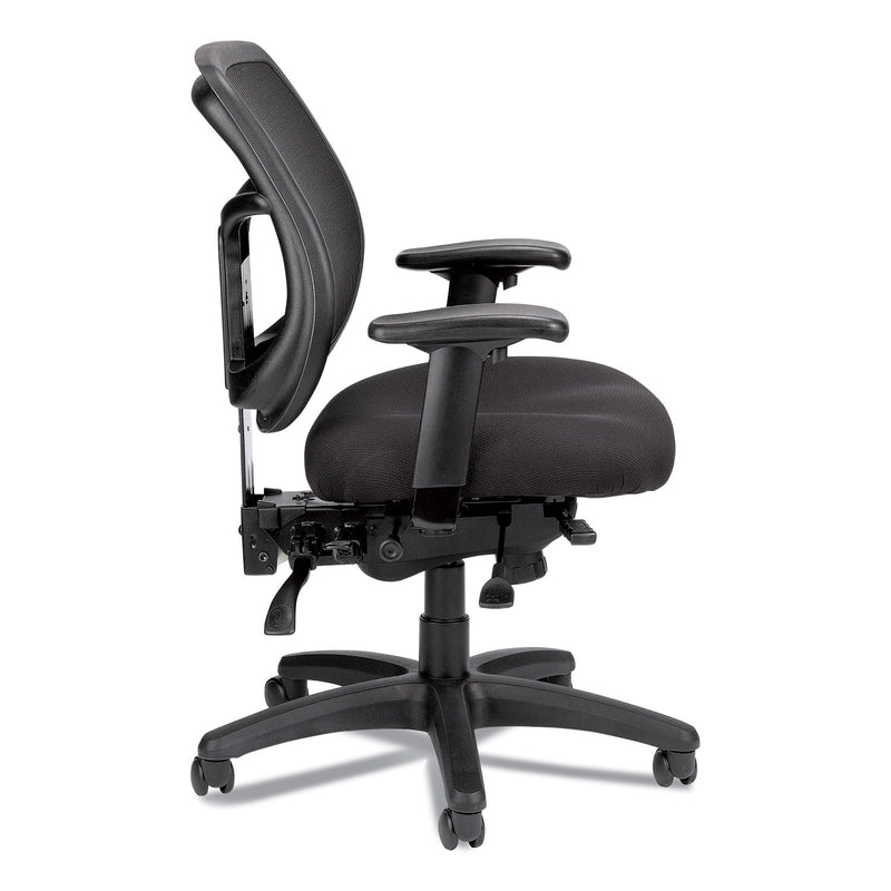 Eurotech Apollo Multi-Function Mesh Task Chair, Supports Up to 250 lb, 18.9" to 22.4" Seat Height, Silver Seat/Back, Black Base