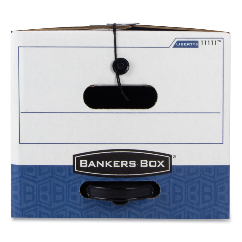 Bankers Box LIBERTY Plus Heavy-Duty Strength Storage Boxes, Legal Files, 15.25" x 24.13" x 10.75", White/Blue, 12/Carton