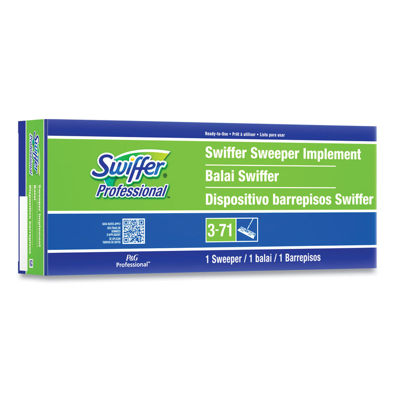 Swiffer Sweeper Mop, 10 x 4.8 White Cloth Head, 46" Green/Silver Aluminum/Plastic Handle