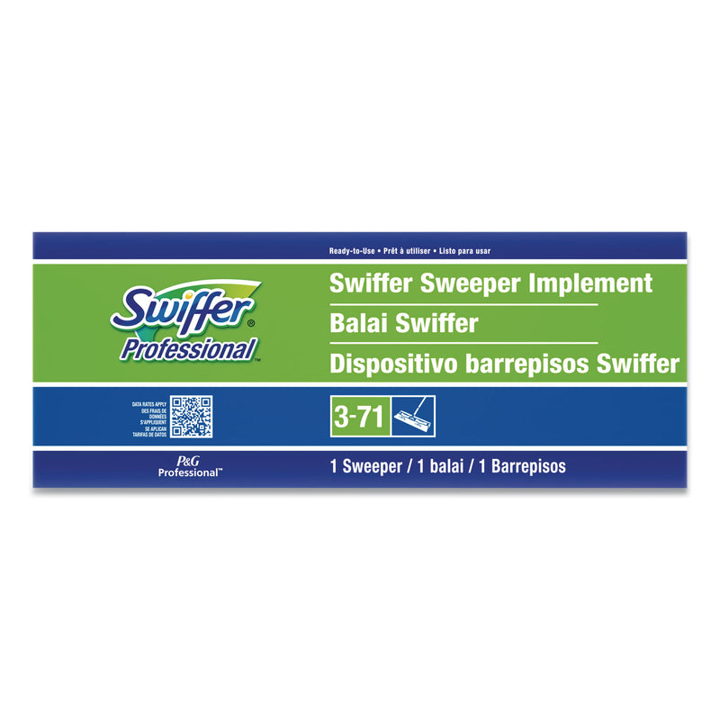 Swiffer Sweeper Mop, 10 x 4.8 White Cloth Head, 46" Green/Silver Aluminum/Plastic Handle