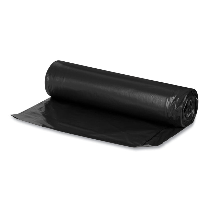 Boardwalk Low Density Repro Can Liners, For Slim Jim Containers, 23 gal, 1 mil, 28" x 45", Black, 15 Bags/Roll, 10 Rolls/Carton