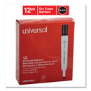Universal Dry Erase Marker, Broad Chisel Tip, Black, Dozen
