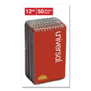 Universal Wirebound Memo Pad with Coil-Lock Wire Binding, Narrow Rule, Orange Cover, 50 White 3 x 5 Sheets, 12/Pack
