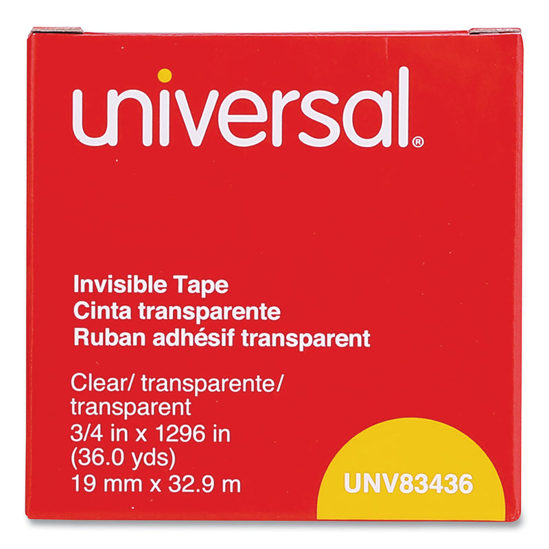 Universal Invisible Tape, 1" Core, 0.75" x 36 yds, Clear