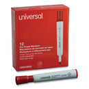 Universal Dry Erase Marker, Broad Chisel Tip, Red, Dozen