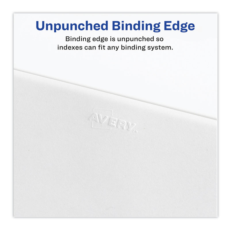 Avery Preprinted Legal Exhibit Side Tab Index Dividers, Avery Style, 26-Tab, J, 11 x 8.5, White, 25/Pack, (1410)