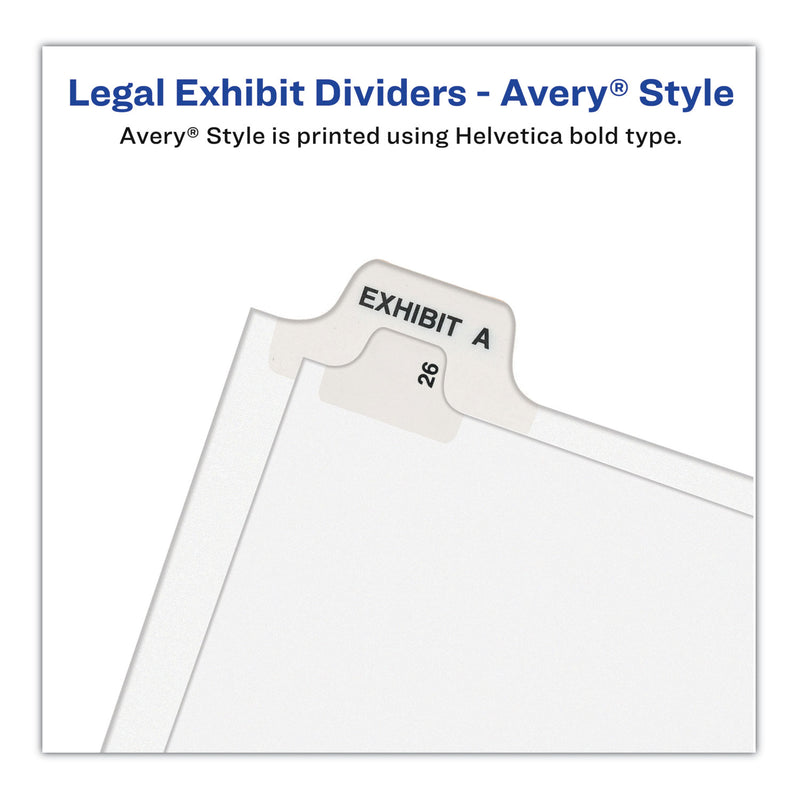Avery Preprinted Legal Exhibit Side Tab Index Dividers, Avery Style, 25-Tab, 276 to 300, 11 x 8.5, White, 1 Set, (1341)