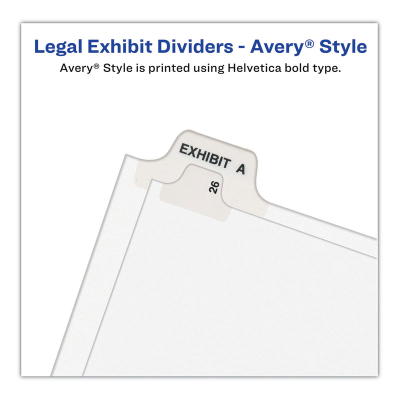 Avery Preprinted Legal Exhibit Side Tab Index Dividers, Avery Style, 25-Tab, 176 to 200, 11 x 8.5, White, 1 Set, (1337)