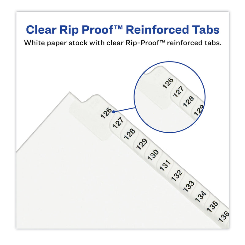 Avery Preprinted Legal Exhibit Side Tab Index Dividers, Avery Style, 25-Tab, 176 to 200, 11 x 8.5, White, 1 Set, (1337)
