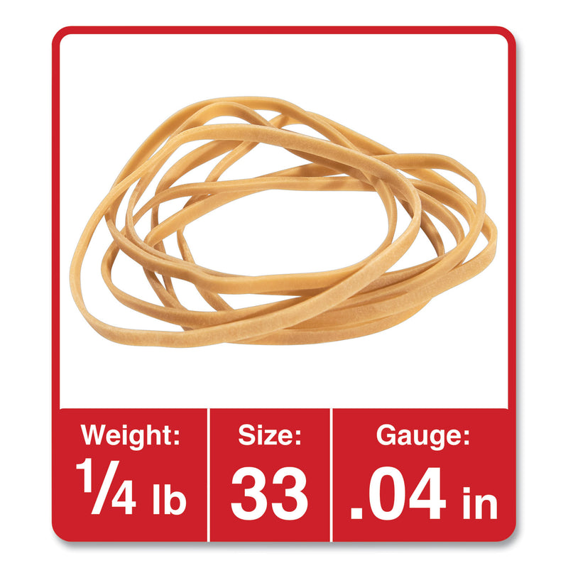 Universal Rubber Bands, Size 33, 0.04" Gauge, Beige, 4 oz Box, 160/Pack