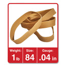 Universal Rubber Bands, Size 84, 0.04" Gauge, Beige, 1 lb Box, 155/Pack