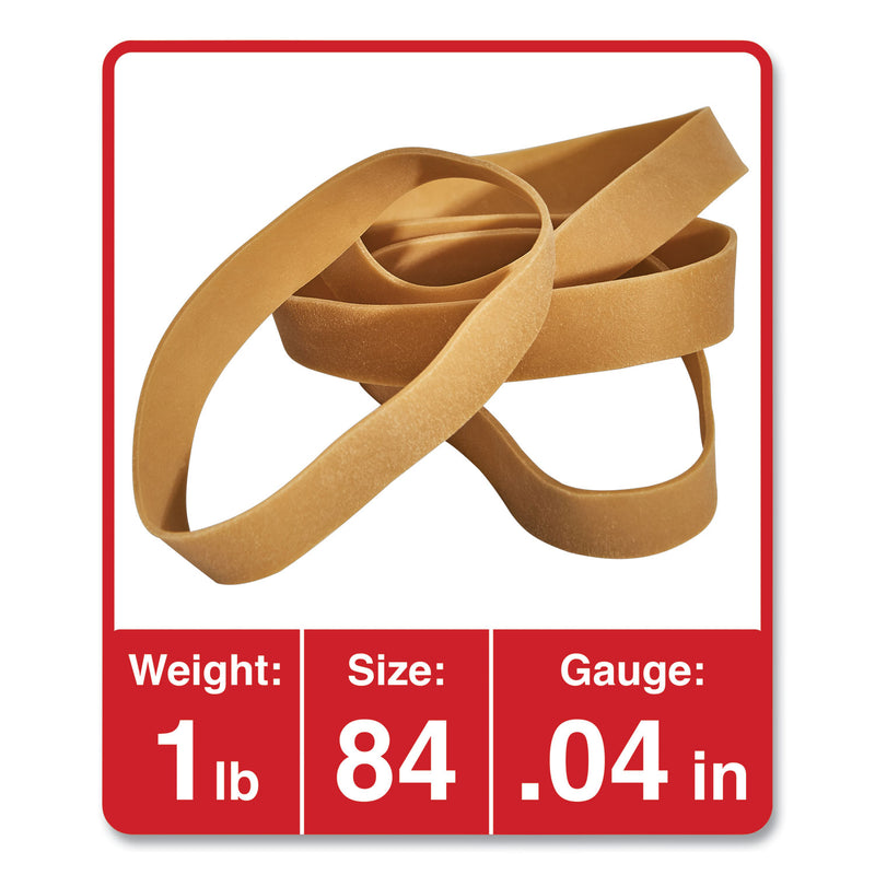 Universal Rubber Bands, Size 84, 0.04" Gauge, Beige, 1 lb Box, 155/Pack