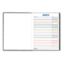Blueline Business Notebook with Self-Adhesive Labels, 1 Subject, Medium/College Rule, Black Cover, 9.25 x 7.25, 192 Sheets