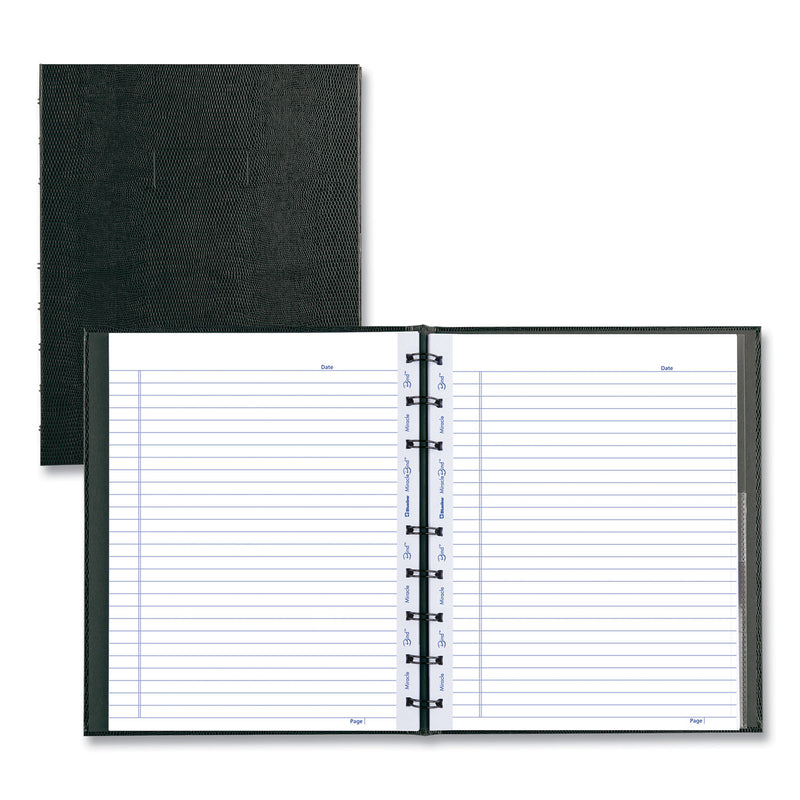 Blueline MiracleBind Notebook, 1 Subject, Medium/College Rule, Black Cover, 9.25 x 7.25, 75 Sheets