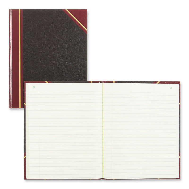 National Texthide Eye-Ease Record Book, Black/Burgundy/Gold Cover, 10.38 x 8.38 Sheets, 300 Sheets/Book