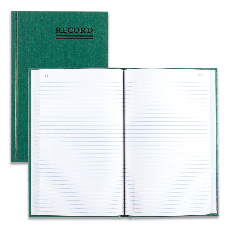 National Emerald Series Account Book, Green Cover, 9.63 x 6.25 Sheets, 200 Sheets/Book