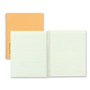 National Single-Subject Wirebound Notebooks, 1 Subject, Narrow Rule, Brown Cover, 8.25 x 6.88, 80 Eye-Ease Green Sheets