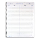 Rediform Wirebound Call Register, 8.5 x 11, 1/Page, 3.700 Forms