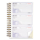 Rediform Money Receipt Book, Two-Part Carbonless, 5 x 2.75, 3/Page, 225 Forms