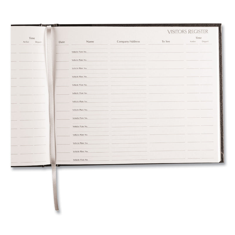 National Hardcover Visitor Register Book, Black Cover, 9.78 x 8.5 Sheets, 128 Sheets/Book