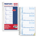 Rediform Telephone Message Book, Two-Part Carbonless, 5 x 2.75, 4/Page, 400 Forms