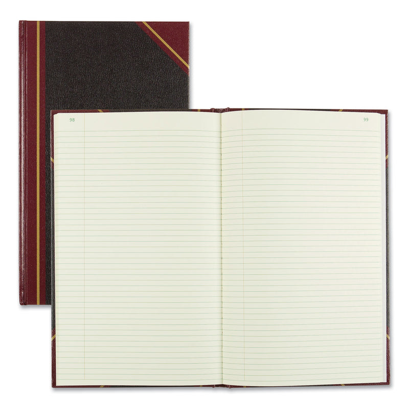 National Texthide Eye-Ease Record Book, Black/Burgundy/Gold Cover, 14.25 x 8.75 Sheets, 300 Sheets/Book