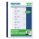 Rediform Receipt Book,Two-Part Carbonless, 7 x 2.75, 4/Page, 400 Forms