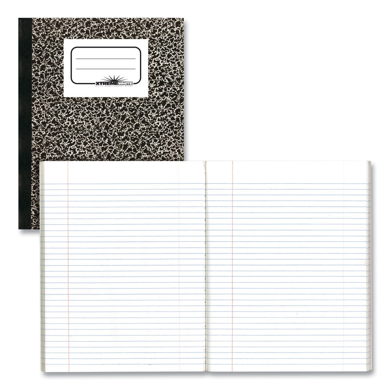 National Composition Book, Medium/College Rule, Black Marble Cover, 10 x 7.88, 80 Sheets