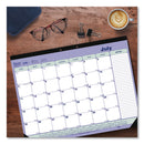 Blueline Academic Monthly Desk Pad Calendar, 21.25 x 16, White/Blue/Green, Black Binding/Corners, 13-Month (July-July): 2022-2023