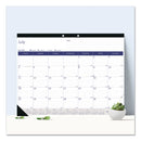 Blueline Academic Monthly Desk Pad Calendar, 22 x 17, White/Blue/Gray Sheets, Black Binding/Corners, 13-Month (July-July): 2022-2023