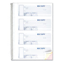 Rediform Spiralbound Unnumbered Money Receipt Book, Three-Part Carbonless, 7 x 2.75, 4/Page, 120 Forms