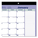 Brownline Monthly Desk Pad Calendar, 17.75 x 10.88, White/Blue/Green Sheets, Black Binding, Clear Corners, 12-Month (Jan to Dec): 2023