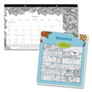 Blueline Monthly Desk Pad Calendar, DoodlePlan Coloring Pages, 17.75 x 10.88, Black Binding, Clear Corners, 12-Month (Jan-Dec): 2023